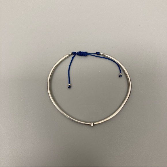 MAGAL Sleek Silver Bracelet with Navy Cord 925 - Picture 1 of 15